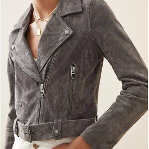 Anthropologie Blank NYC Faux-Suede Dark Gray Moto Jacket/Blazer Size XS NWT